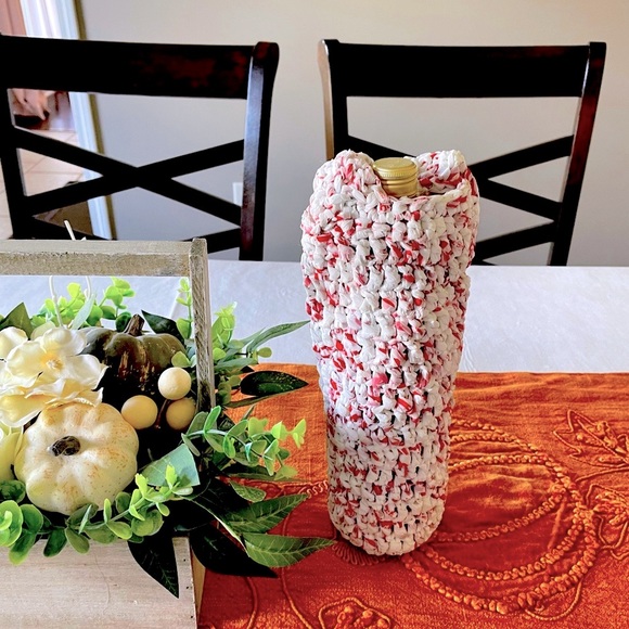 ♻️ Beautifully Handcrafted Wine Bottle Tote Reusable Holder, Eco-Friendly GIFT - Picture 2 of 4